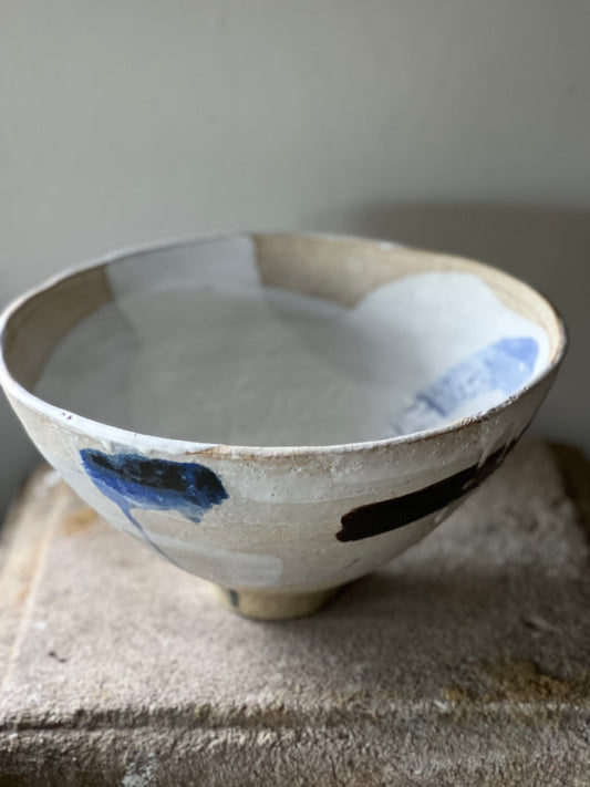 Painterly bowl with crazed glaze