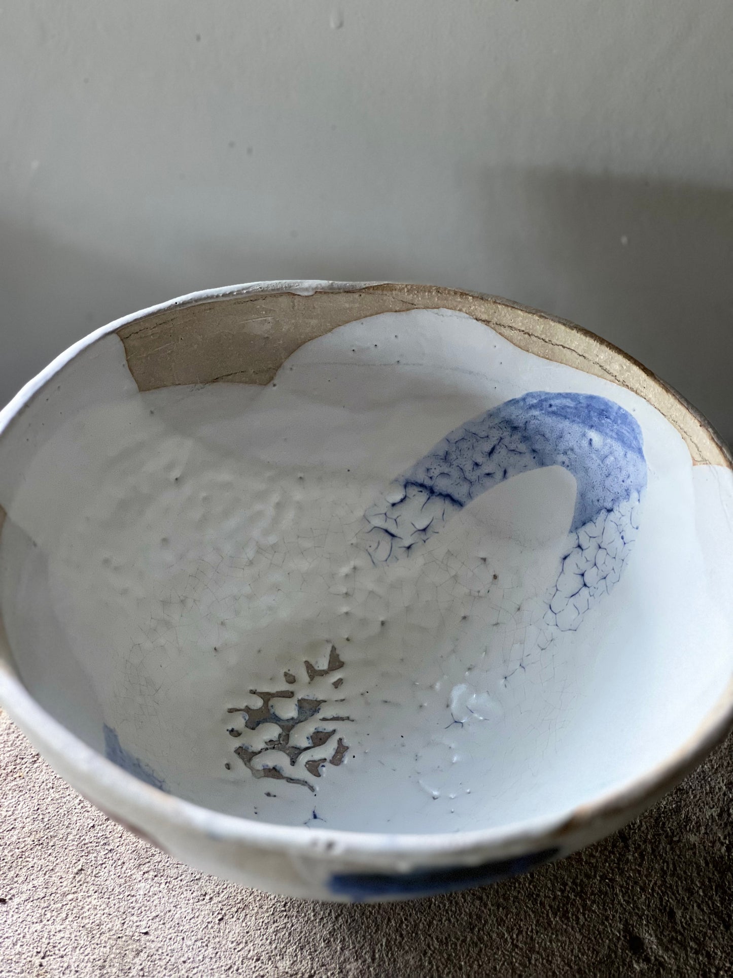 Painterly bowl with crazed glaze