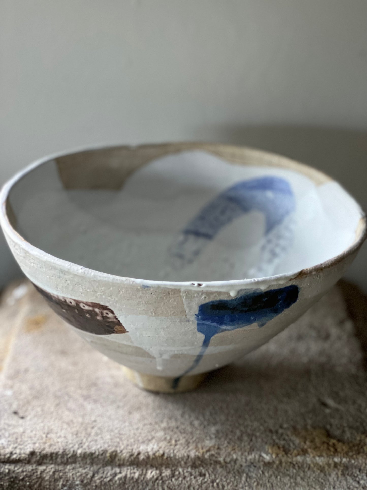 Painterly bowl with crazed glaze