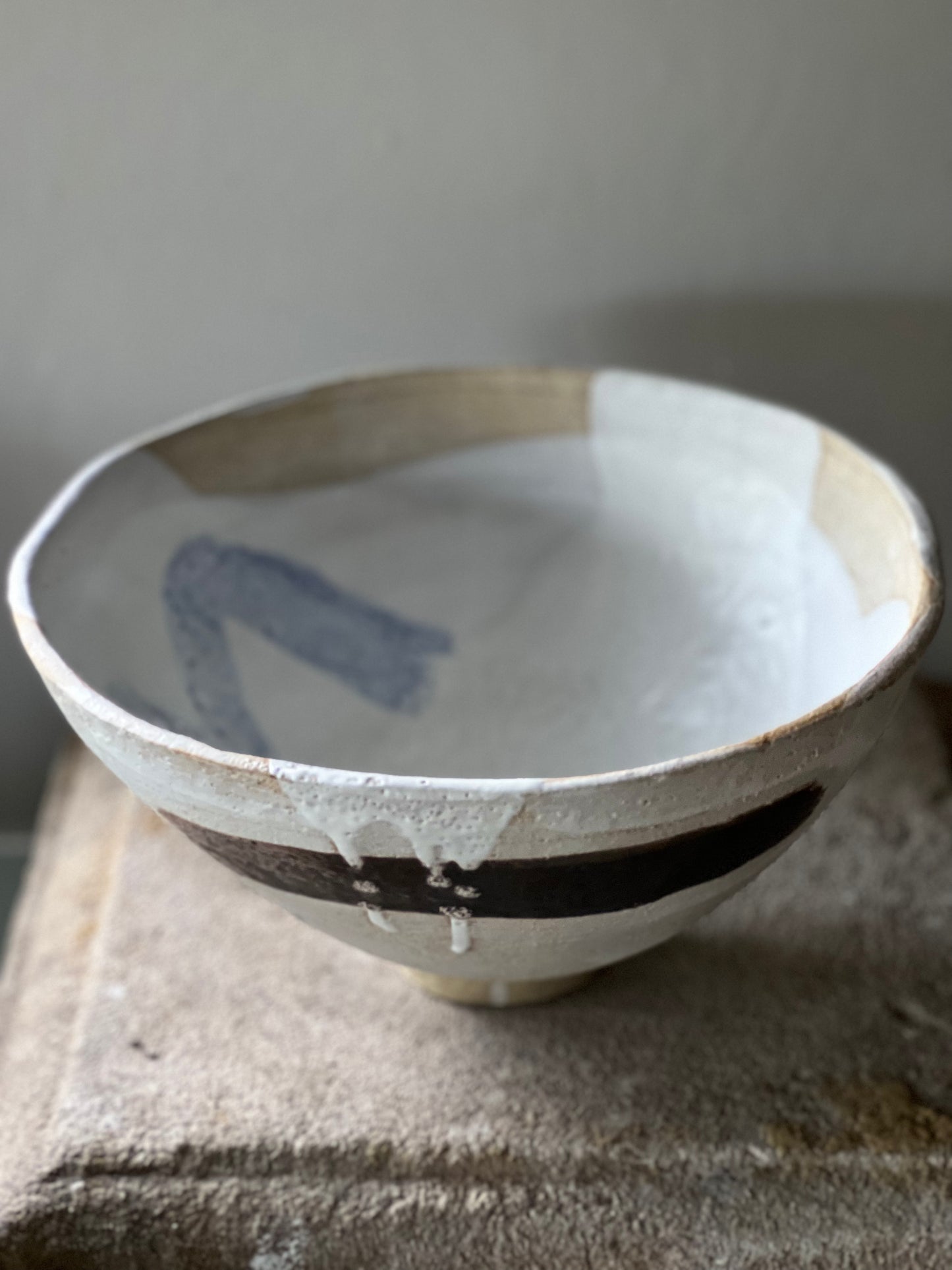 Painterly bowl with crazed glaze