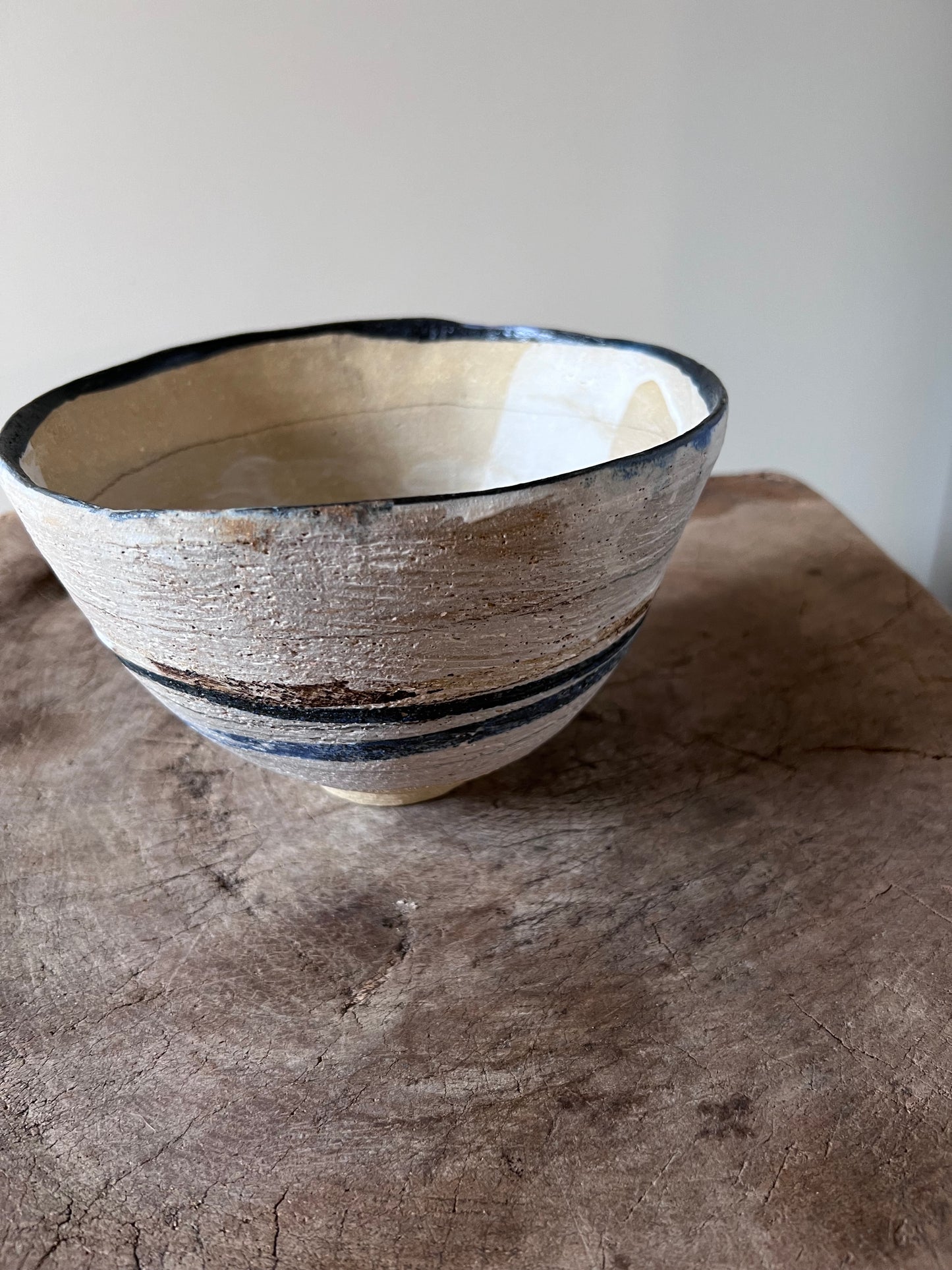 Painterly stripe bowls